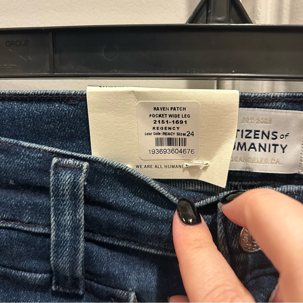 NWT Citizens of Humanity Raven Patch Pocket Wide Leg Jeans Regency Free People - Picture 7 of 8